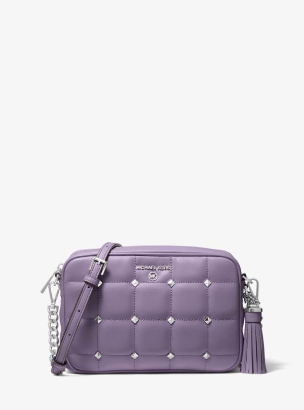 Damske Spojková Taška Michael Kors Jet Set Medium Studded Quilted Leather Camera Nachový - Kabelky Michael Kors Levně | TNRPJ-1736